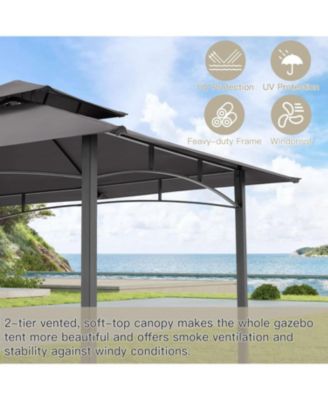 Grill Gazebo 8'x5'Outdoor Patio Backyard BBQ Grill Shelter