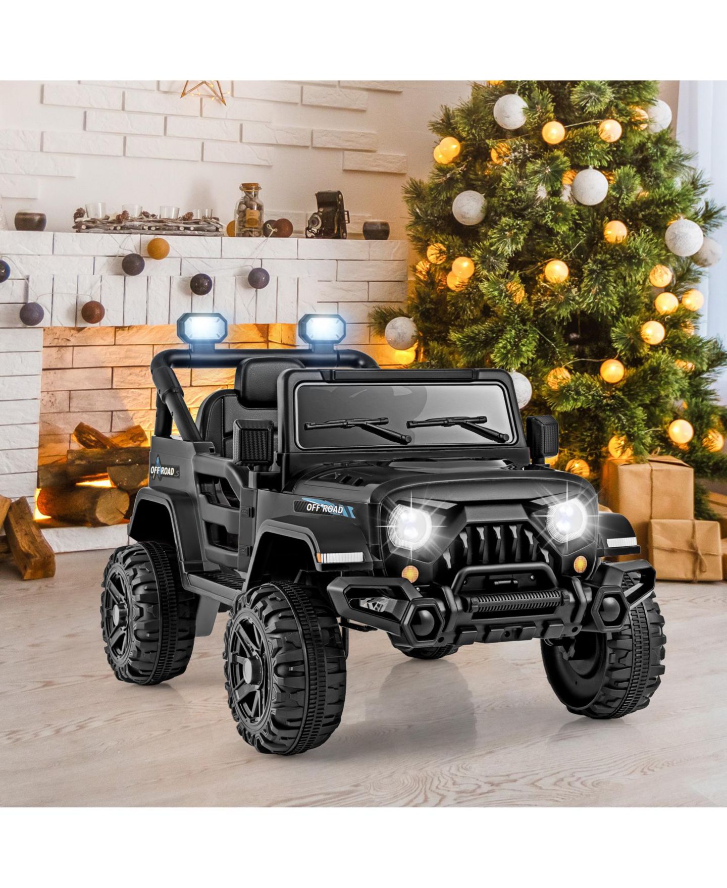Детская игрушка HONGGE 12V Kids Ride On Truck Car with Remote Control, Threaded Wheels, and 3 Speeds, цвет: Чёрный — фото 9