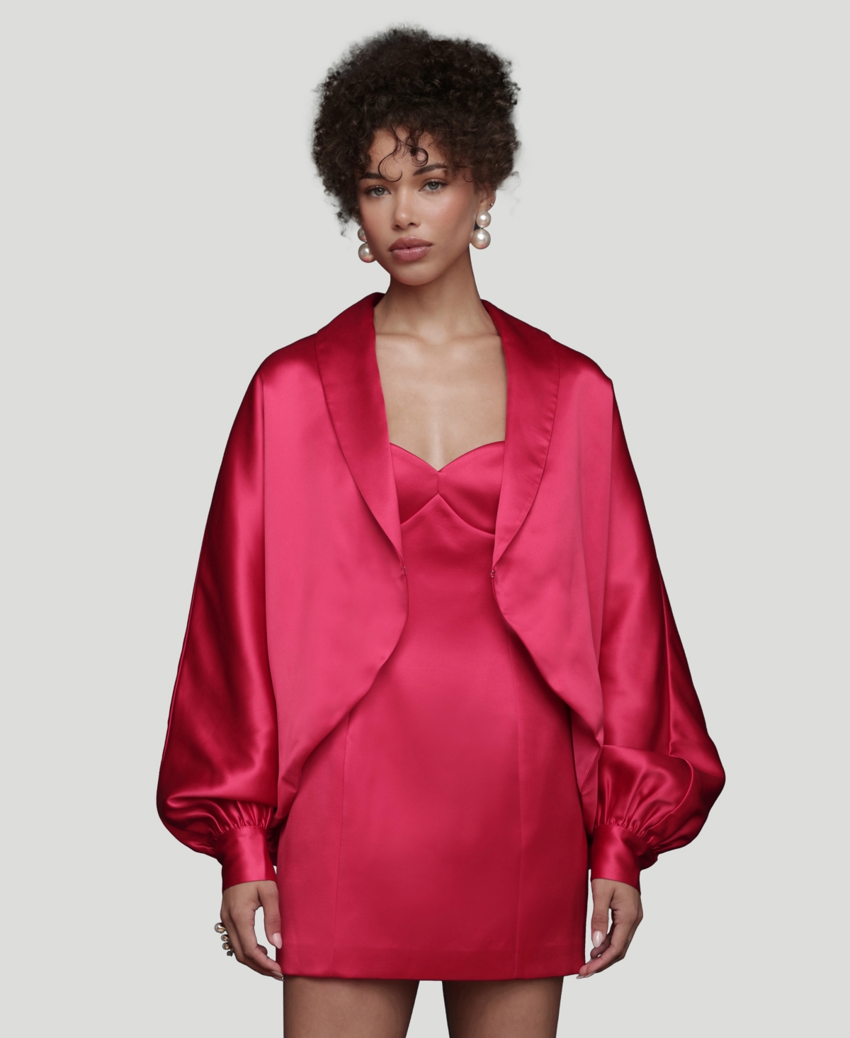 Avec Les Filles Women's Oversized Dolman Sleeve Puffer Jacket In Pink