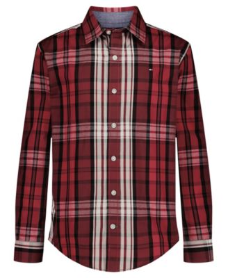 Tommy Hilfiger - Boys 2T-7 Plaid Long Sleeve Shirt