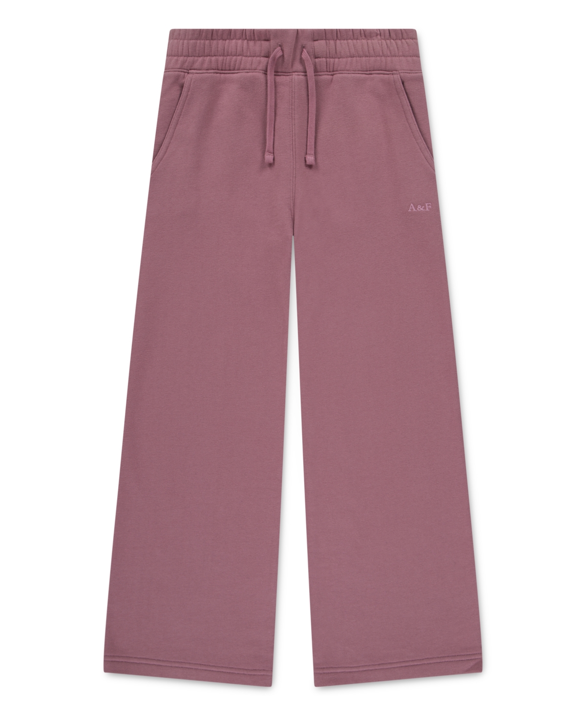 Abercrombie Girls Essential Fleece Wide-leg Pants In Pink