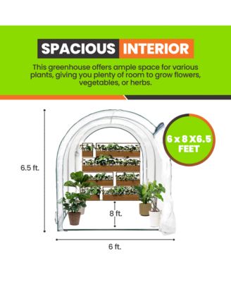 TrueShelter 6' X 8' Green House - Indoor or Outdoor Green House for Plants & Flowers - Portable Large Cover for Garden Lovers or Beginners