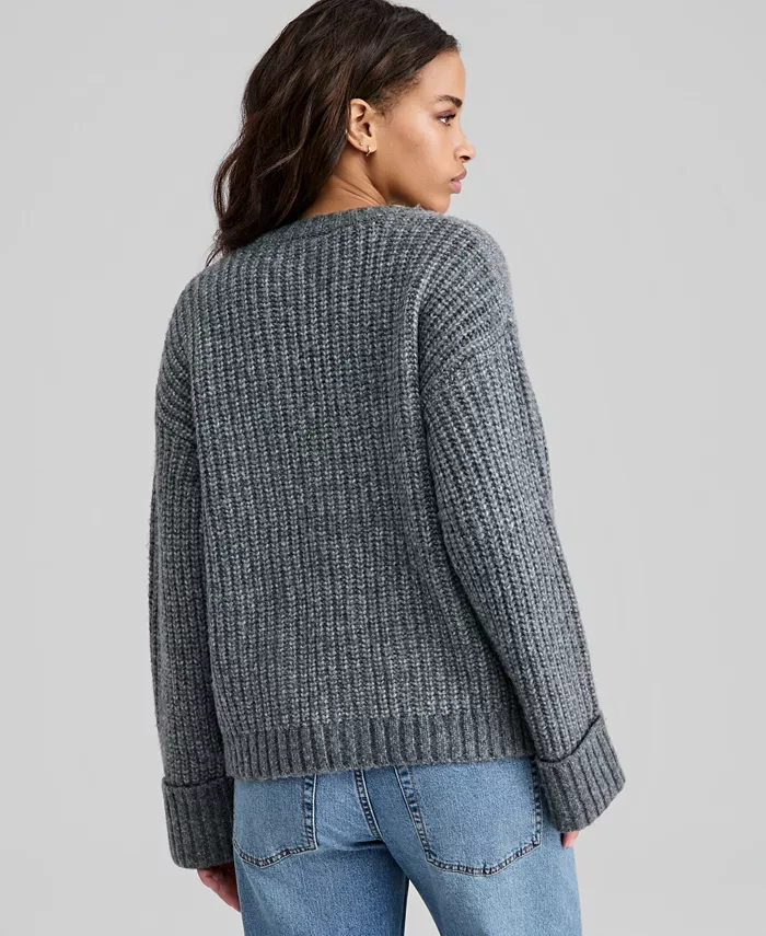 Petite Chunky V-Neck Cardigan Sweater - thumbnail 3