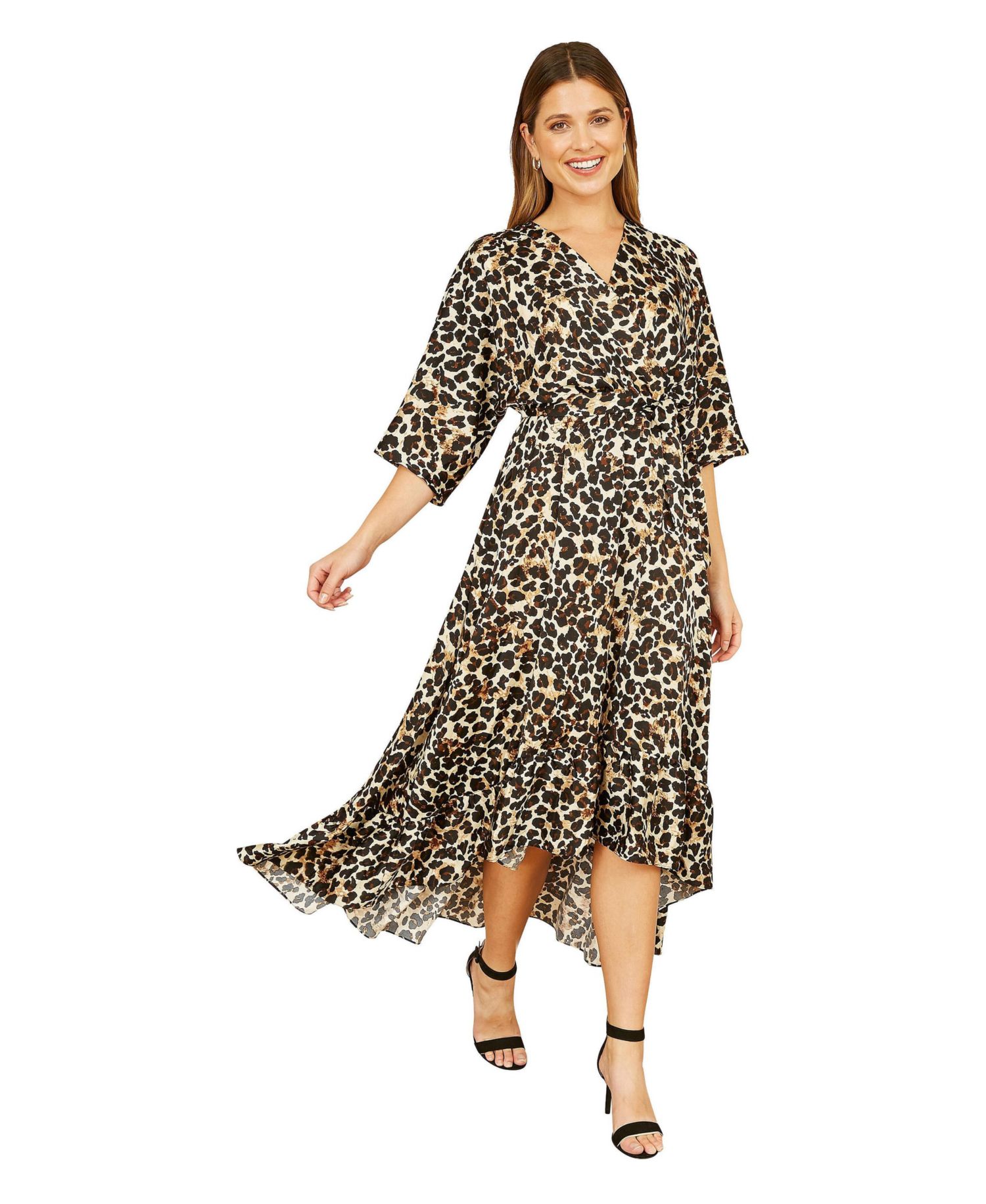 Women's Leopard Print Wrap Dress