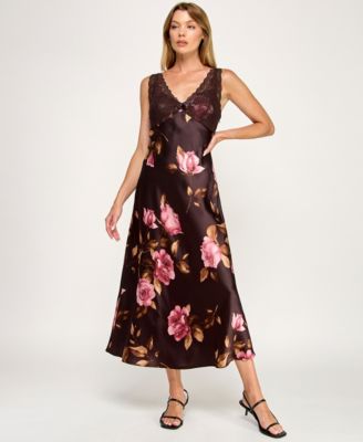 Women's V-Neck Pull-On Midi Dress