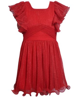 Bonnie Jean - Girls 7-16 Flutter Sleeve Pleated Tulle Dress