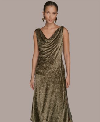 Women's Crinkle Asymmetric Midi Dress