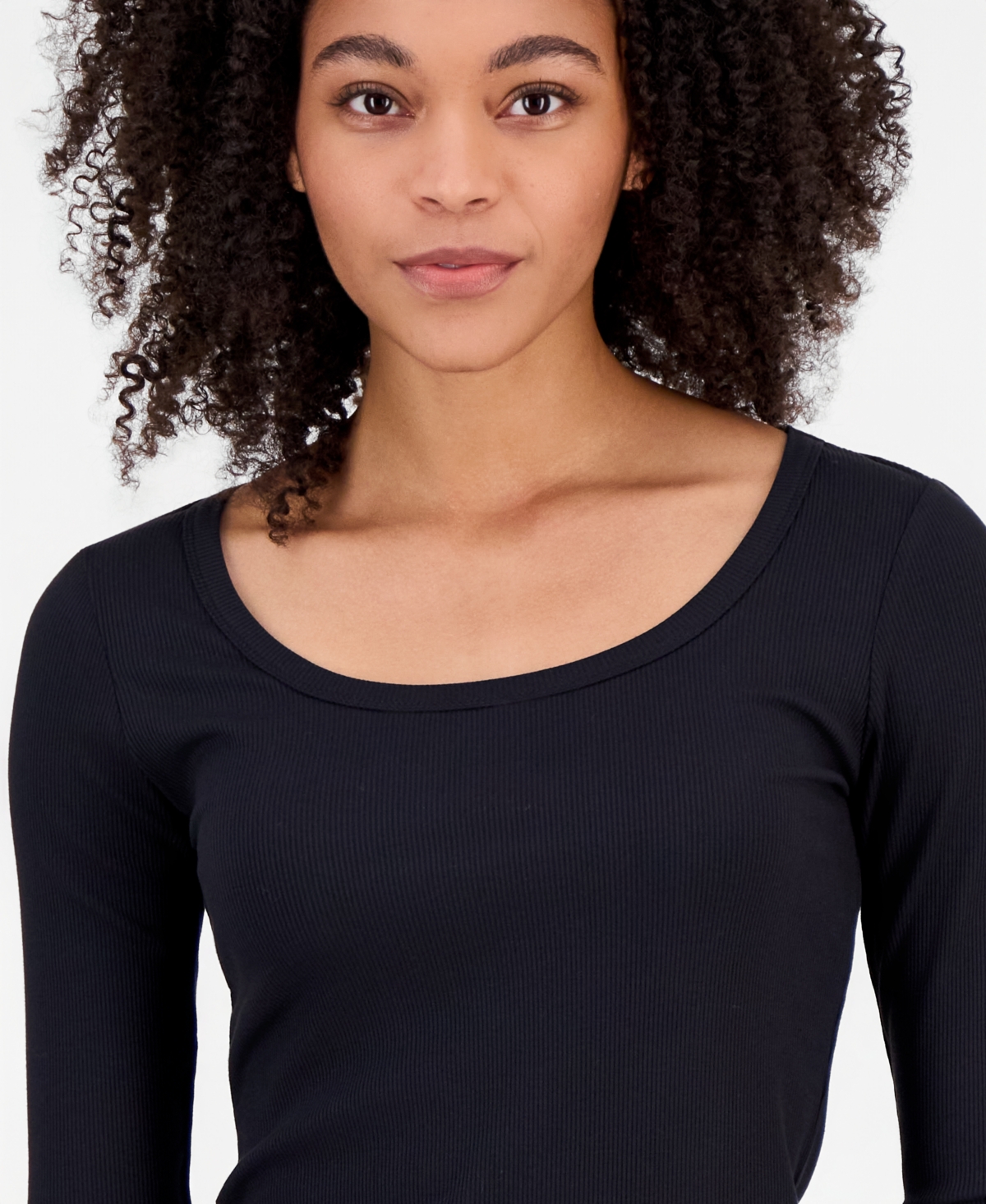 Self Esteem Juniors' Basic Soft Rib Long-Sleeve Top