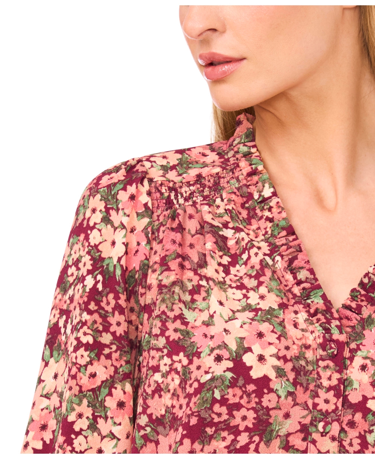 CeCe Women's 3/4-Sleeve V-Neck Top