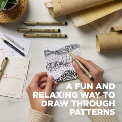 Zentangle tool set w/ 3.5" White Tiles