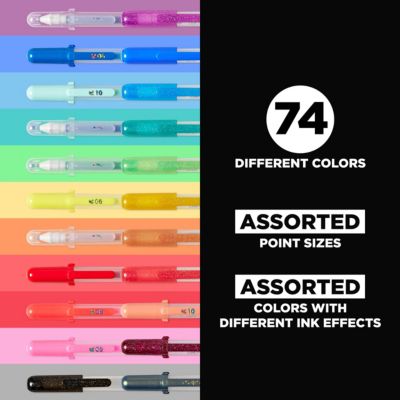 Gelly Roll Gel Pens Gift Set, Smooth Gel Ink with Special Effects, 74 Pens