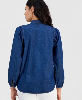 Women's Puff-Sleeve Button-Down Shirt