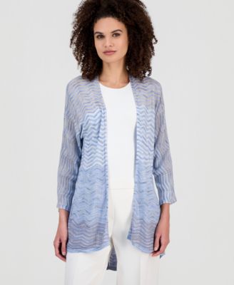 Anne Klein - Women's Zigzag Knit Open-Front Cardigan
