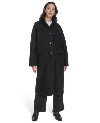 Women's Regular Boucle Stand Collar Car Coat