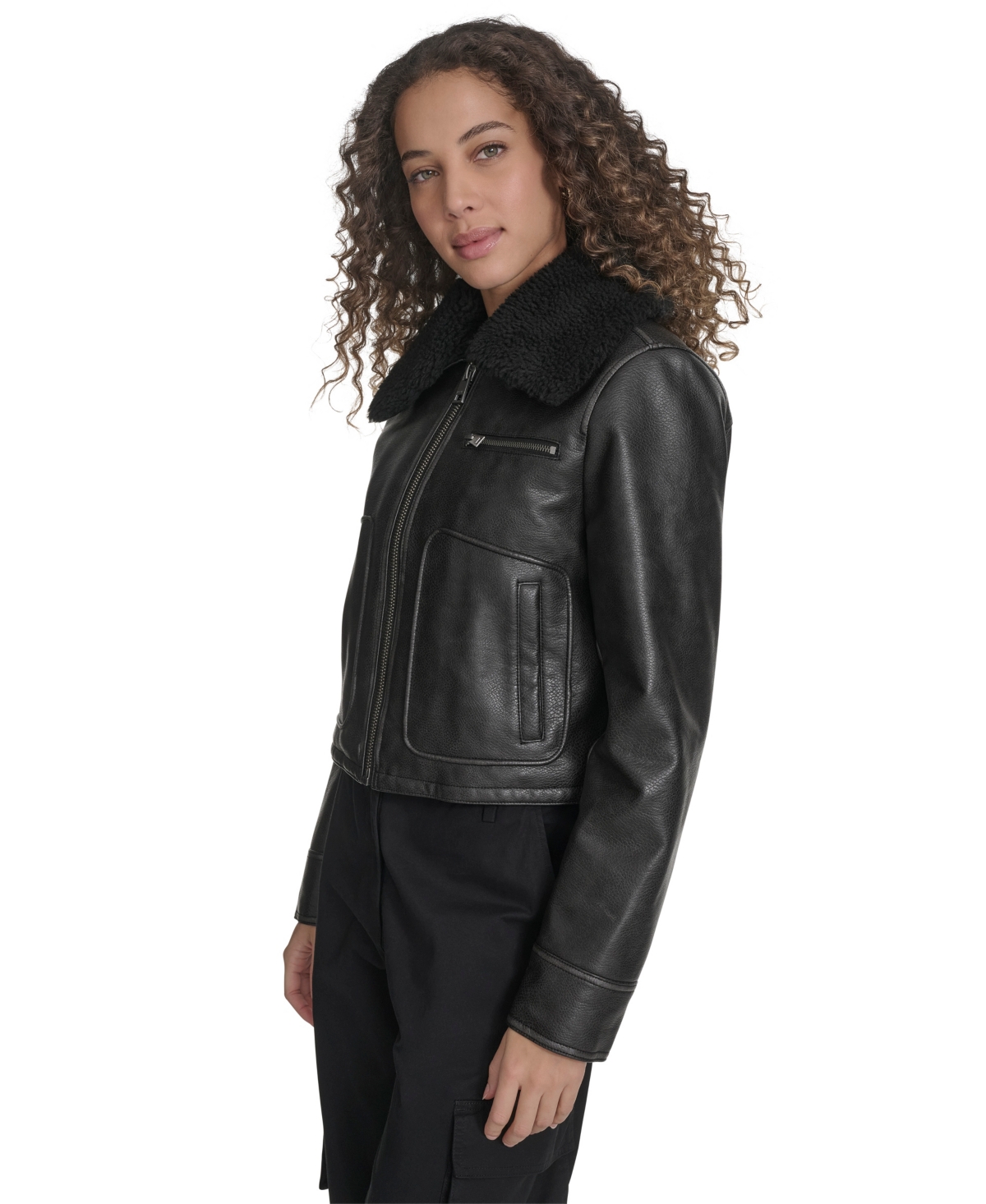 Levi's Women's Regular Faux Leather Aviator Jacket