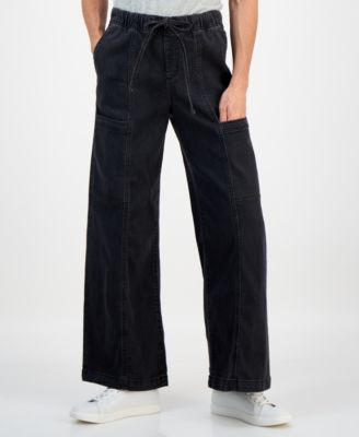 Petite Wide-Leg Utility Jeans, Macy's Exclusive