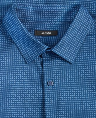 Men's Dashed Lines Printed Short-Sleeve Button Shirt, Macy's Exclusive
