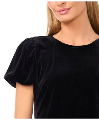 Women's Crew Neck Puff Sleeve Top
