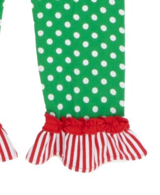 Girls' 2T-4T Tree Applique Top and Polka Dots Leggings, 2-Piece Set