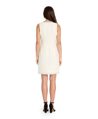 Women&#39;s Beaded Keyhole Neck Boucle Dress