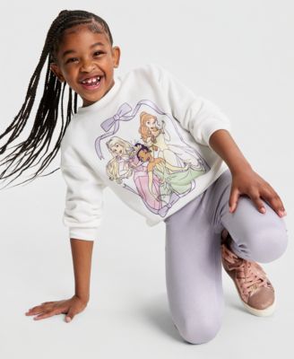 Girls' 2T-6X Princess Long-Sleeve Top and Metallic Pants, 2-Piece Set