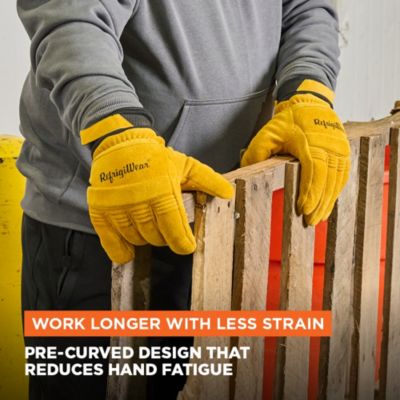 Men's Stretch Knuckle Insulated Leather Gloves - Extreme Cold Protection, Flexible & Durable Work Gloves