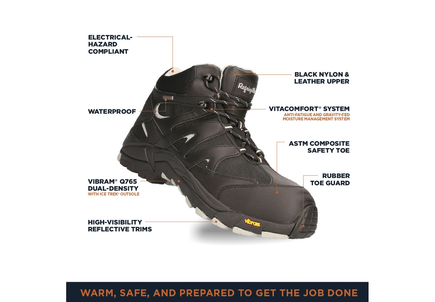 Мужские ботинки RefrigiWear Crossover Hiker Boot, цвет: Чёрный — фото 39