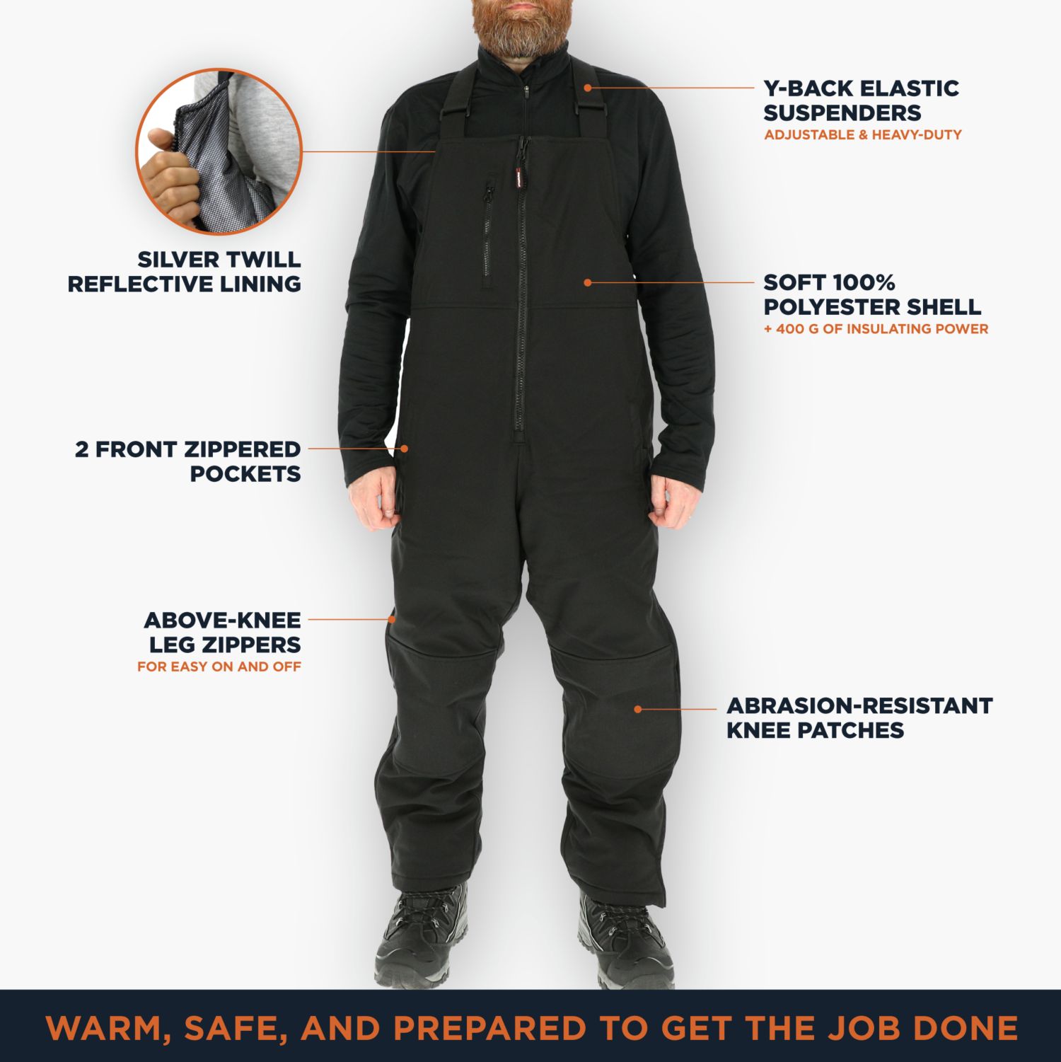 Men's Insulated Softshell Bib Overalls