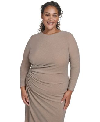 Plus Size Shirred Waist Sheath Dress