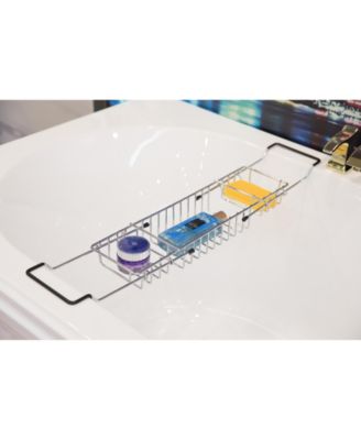Expandable Metal Bathtub Caddy with Rubber Handles