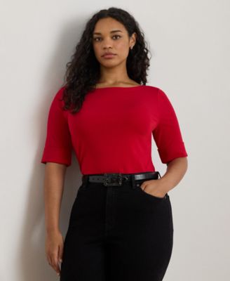 Lauren Ralph Lauren - Plus Size Boat Neck T-Shirt