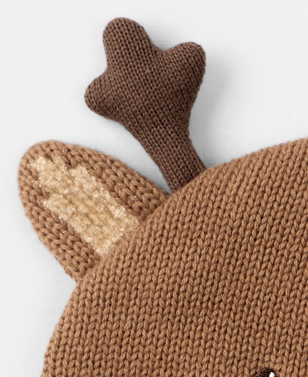 Carter's Baby Boys Or Baby Girls Christmas Reindeer Crochet Hat In Brown