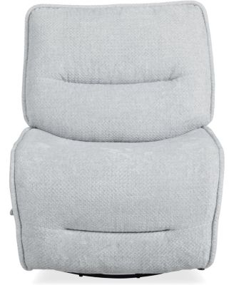 2 Pc. Silver Fox Polyester Padded 360° Swivel Armless Glider Recliner Set