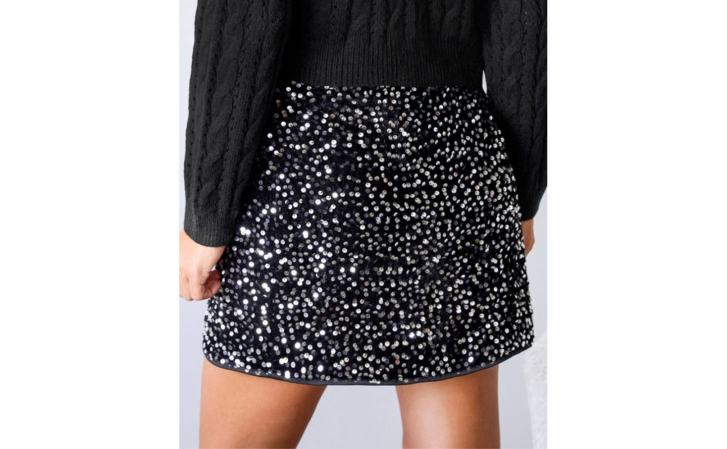 Женская юбка Cupshe Show Stopper Black Mini, цвет: Чёрный — фото 3