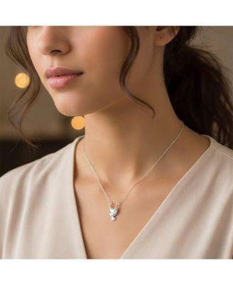 Spiritual Faith Dove Pendant Necklace in Sterling - Peace Bird Design