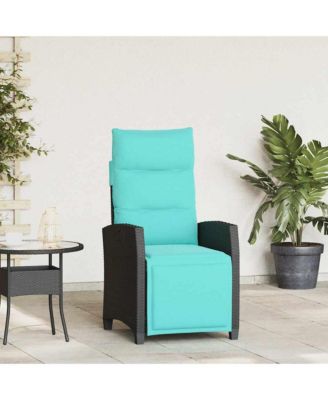 Reclining Garden Chair Black Poly Rattan Standard