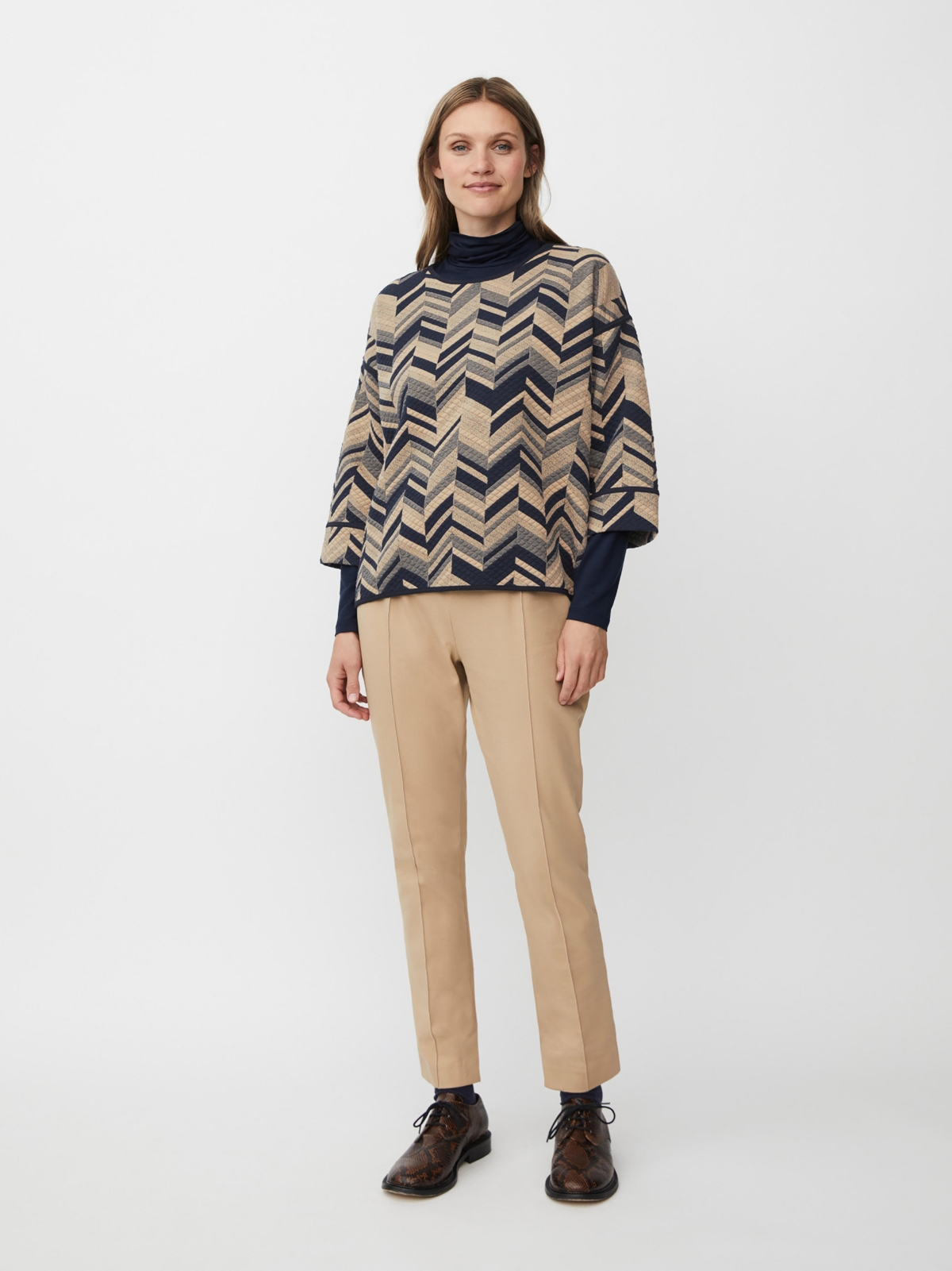 Masai Copenhagen Women's MaBriella 3/4 Sleeve Round Neck Blouse