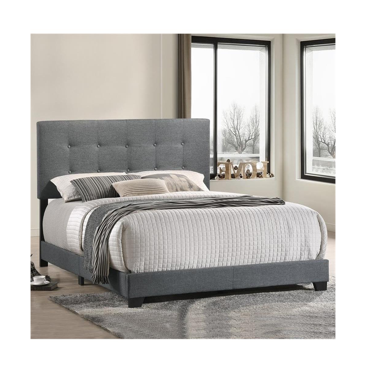 Intercon Addyson Queen Uph Bed in Addyson Gunmetal Fabric