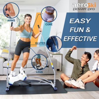 2.0 Ski Fitness Workout Machine with Recoil Spring Resistance, Gray