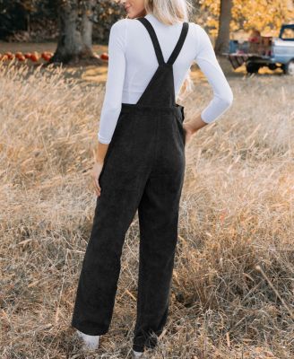 Women's Corduroy Tie Strap Overalls