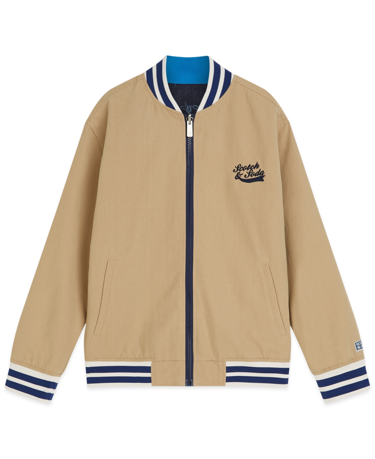 Scotch & Soda Boys 8-16 Reversible Bomber Jacket In Brown