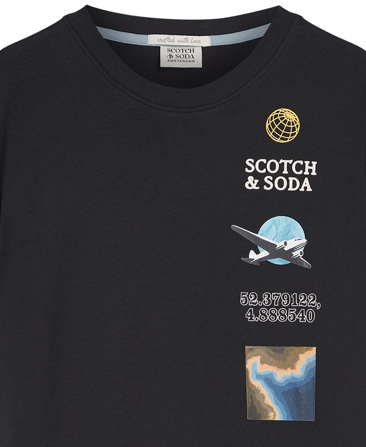 Scotch & Soda Boys 8-16 Graphic Print T-shirt In Black