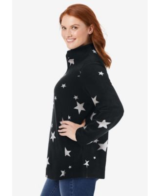 Plus Size Microfleece Quarter-Zip Pullover