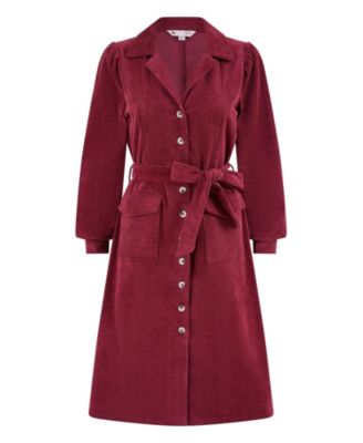 Women's Cord Midi Shirt Dress