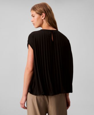Women's Pleated Short Sleeve Top