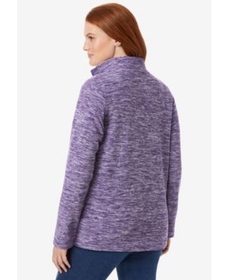 Plus Size Microfleece Quarter-Zip Pullover
