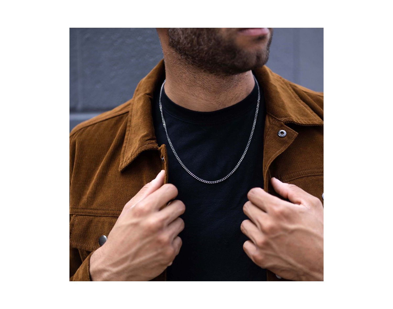Men's Cuban Chain Curb Link Necklace 24"