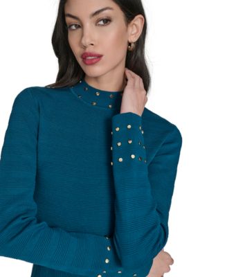 Women's Embellished Mock Neck Dress