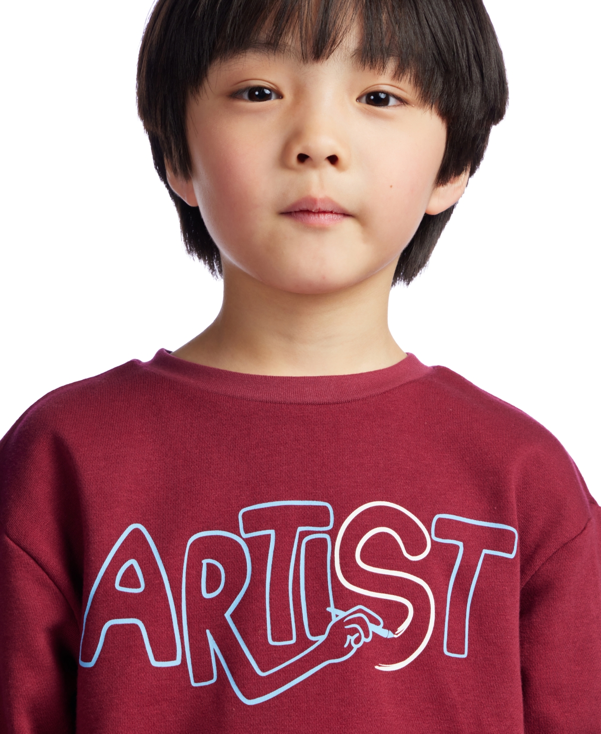 Color Lab Boys 3t-6x Graphic Print Crewneck Sweatshirt In Red