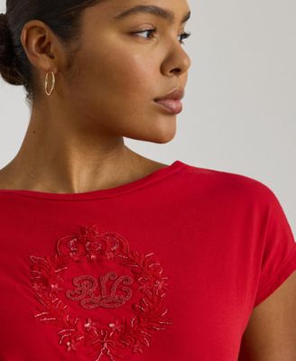 Plus Size Sequined-Crest Jersey T-Shirt